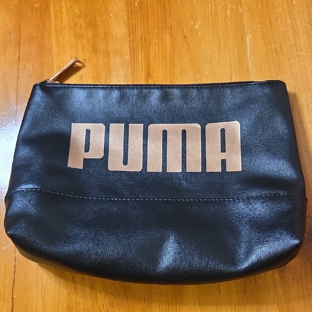 PUMA Black Pouch with Gold Logo